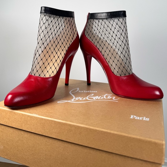 Christian Louboutin Shoes - Christian Louboutin Resillisma NWT 100 KID/Resille Brode Red and Black Mesh Herl